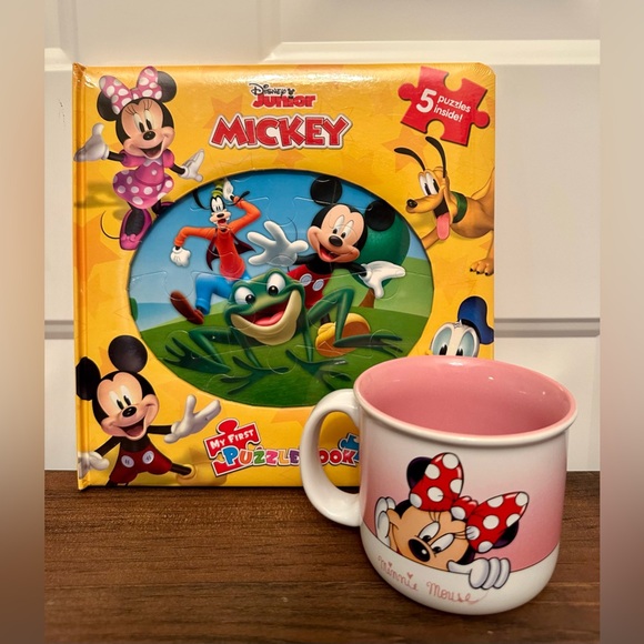 Disney Mickey Puzzle Book & Minnie Mouse 16 oz Mug Bundle | WDW Exclusive Gift - Picture 1 of 8